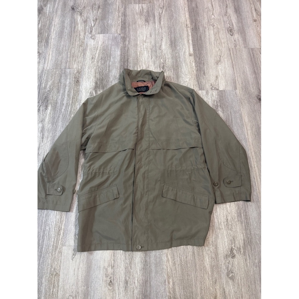Vintage Sanyo Carol Cohen Olive Rain Jacket Mens Field Coat Lightweight Utility‎